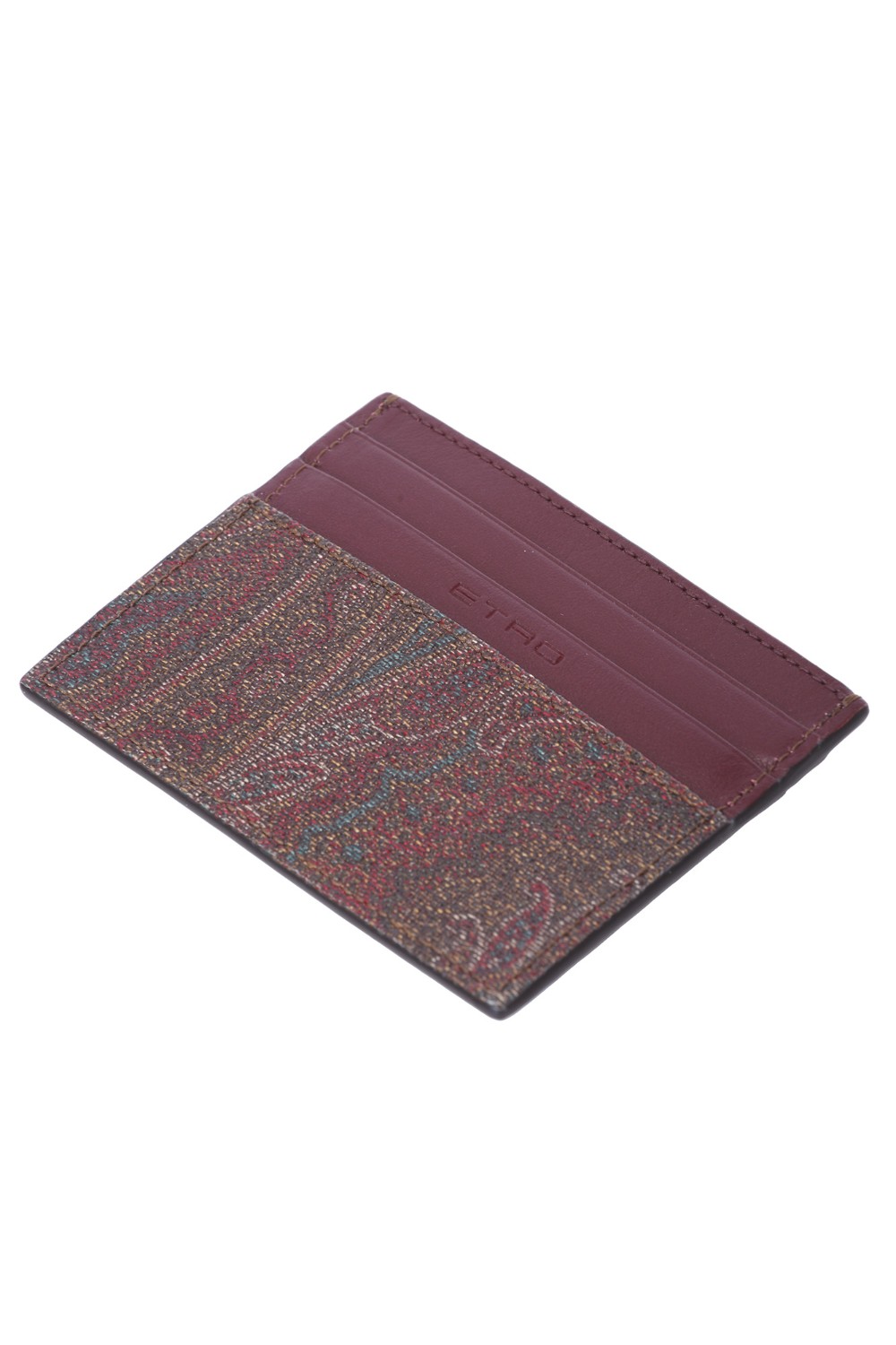 shop ETRO  Portacarte: Etro porta carte realizzato nell'iconico tessuto Paisley jacquard, decorato dal logo ETRO Pegaso ricamato a filo.
Dimensioni: 10,5 x 8 cm.
Esterno: Tessuto di cotone Paisley jacquard spalmato con grana opaca e doppiato in tela.
Retro: 100% cotone.
Dettagli in PVC.
Finiture: 100% pelle di vitello.
Ricami: 100% poliestere.
Interno: 100% pelle di vitello.
Fodera: 100% nylon.
Cinque spazi porta carte.
Made in Italy.. 1H769 7863-0600 number 6619483